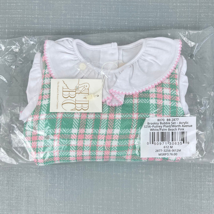 The Beaufort Bonnet Company Brooksy Bubble Set Putney Plaid 6-12 Months NWT
