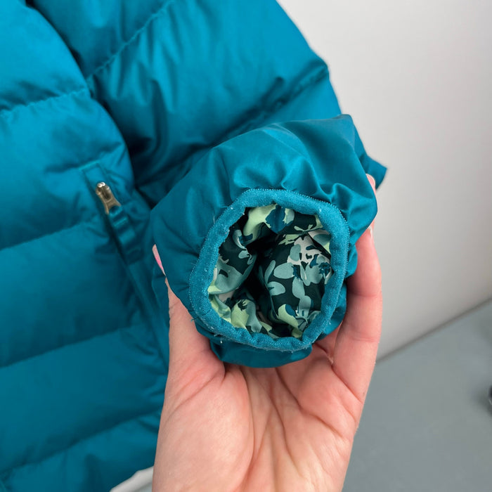The North Face Girls Printed Down Reversible Hooded Jacket M 10