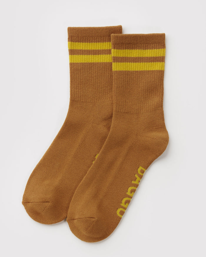 Toffee Stripe Ribbed Sock | BAGGU | Socks