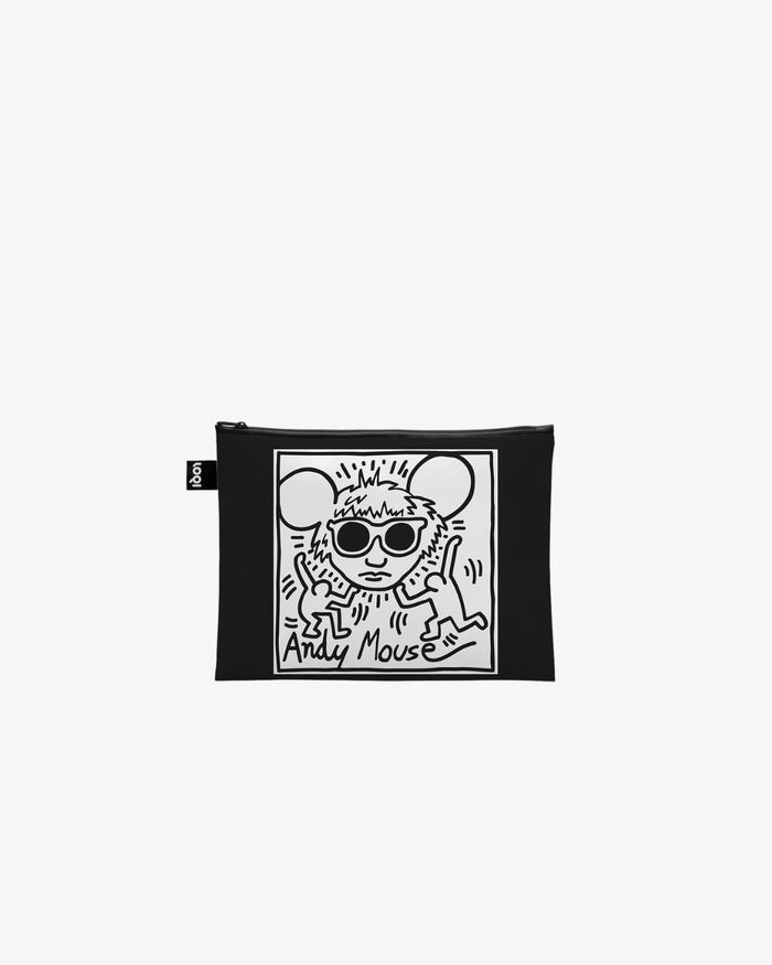 Untitled, Andy Mouse & New York by Keith Haring Recycled Zip Pockets | LOQI | Zip Pockets