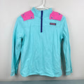 Vineyard Vines Aqua Green Pink Whale Shep Shirt L 14