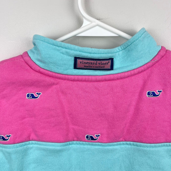 Vineyard Vines Aqua Green Pink Whale Shep Shirt L 14