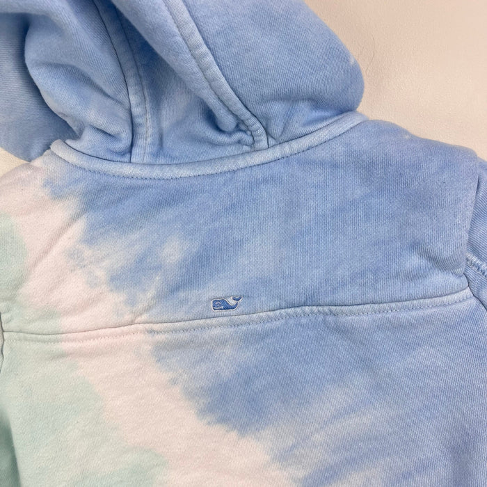 Vineyard Vines Blue Green Sun Washed Tie Dye Hooded Shep Shirt M 10-12