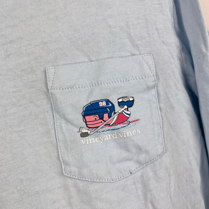 Vineyard Vines Boys Hockey Whale Glow-In-The-Dark Long Sleeve Pocket Tee Shirt 7
