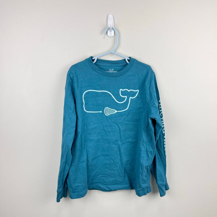 Vineyard Vines Boys Lacrosse Stick Whale Long-Sleeve Tee Shirt Larkspur 7