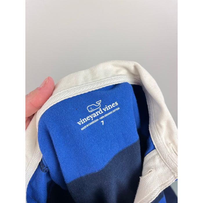 Vineyard Vines Boys' Long Sleeve Rugby Shirt Blue Navy Stripe 7