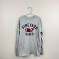 Vineyard Vines Boy's Textured Football Whale Long Sleeve T-Shirt Grey Heather S 8-10 NWOT