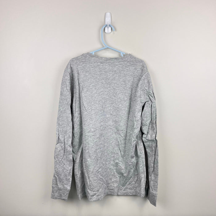 Vineyard Vines Boy's Textured Football Whale Long Sleeve T-Shirt Grey Heather S 8-10 NWOT