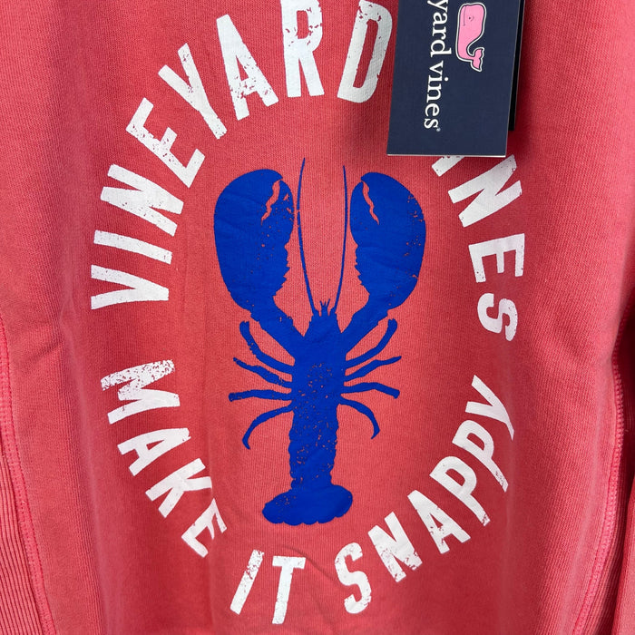 Vineyard Vines French Terry Graphic Sweatshirt Just Peachy Lobster Small 8-10 NWT