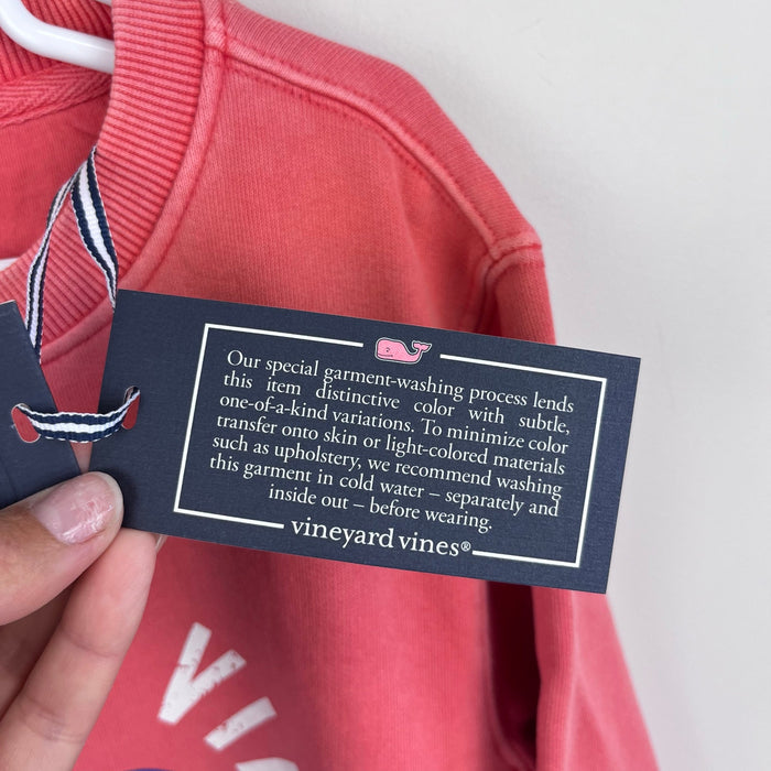 Vineyard Vines French Terry Graphic Sweatshirt Just Peachy Lobster Small 8-10 NWT