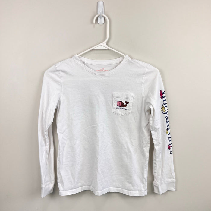 Vineyard Vines Girls Autumn Long Sleeve Whale Pocket T-Shirt M 10-12