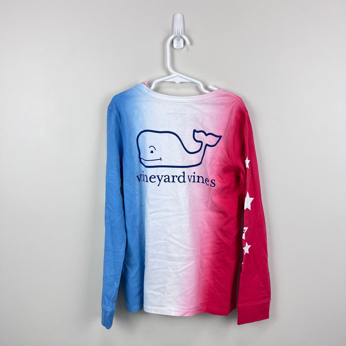 Vineyard Vines Girls' Dip-Dye Whale Long Sleeve Pocket T-Shirt M 10-12 NWT