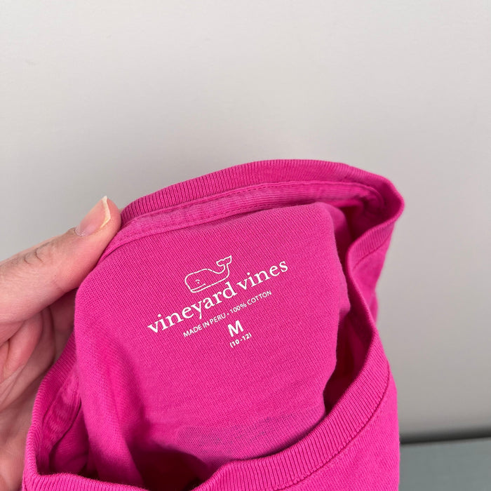 Vineyard Vines Girls Long Sleeve Elf Whale Pocket Tee Shirt M 10-12