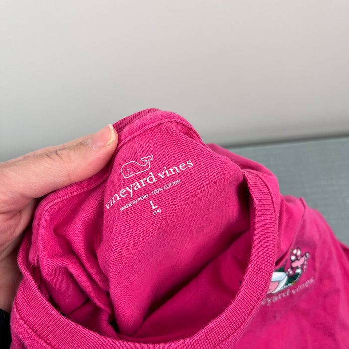 Vineyard Vines Girls North Pole Elf Whale Long Sleeve Pocket Tee Shirt