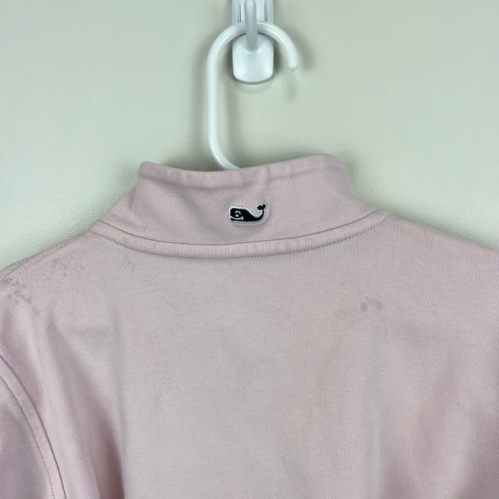 Vineyard Vines Girls Pink Quarter Zip Pullover Small 7-8