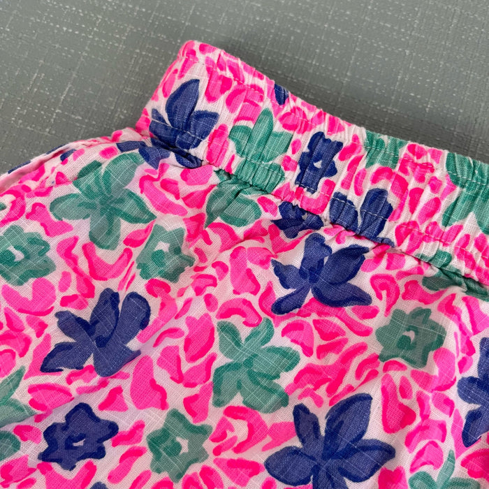 Vineyard Vines Girls Pull On Plumeria Floral Short Malibu Pink Small