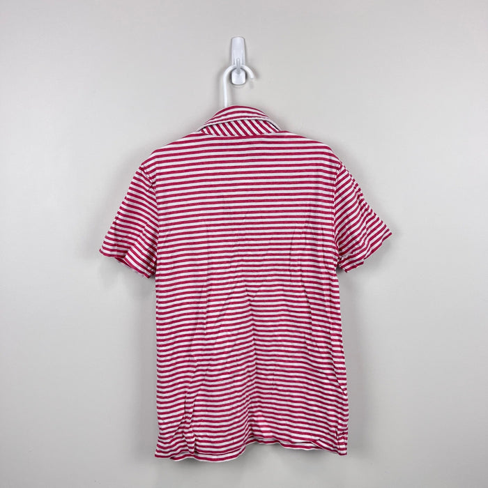 Vineyard Vines Red & White Striped Polo Shirt S 8-10