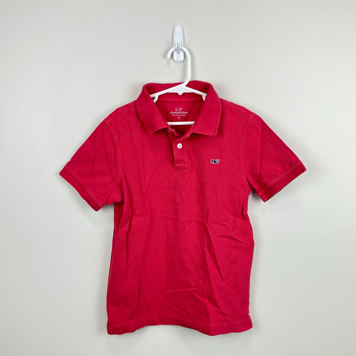 Vineyard Vines Short Sleeve Jetty Red Pique Polo Shirt Small 8-10