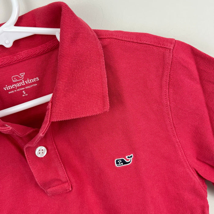Vineyard Vines Short Sleeve Jetty Red Pique Polo Shirt Small 8-10