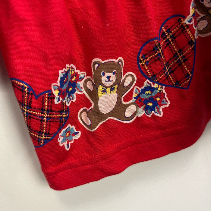 Vintage After the Stork Red Teddy Bear Dress 24 Months