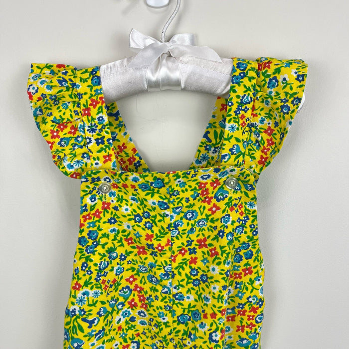 Vintage Alber Yellow Floral overalls 2T USA