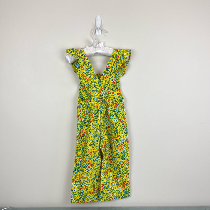 Vintage Alber Yellow Floral overalls 2T USA