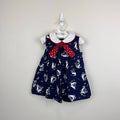 Vintage Alexis Navy Blue Sailboat Boat Dress 12 Months USA