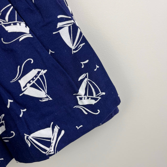 Vintage Alexis Navy Blue Sailboat Boat Dress 12 Months USA