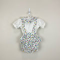 Vintage All Mine Floral Ruffle Shortall Romper Set 24 Months