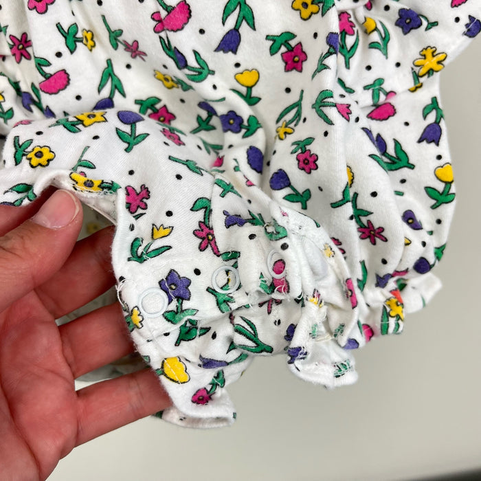 Vintage All Mine Floral Ruffle Shortall Romper Set 24 Months
