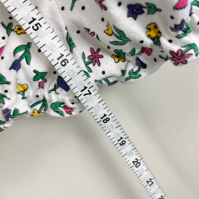 Vintage All Mine Floral Ruffle Shortall Romper Set 24 Months