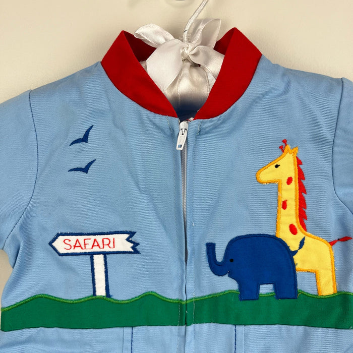 Vintage Applique Safari Shortall Romper 18 Months