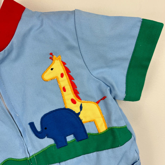 Vintage Applique Safari Shortall Romper 18 Months