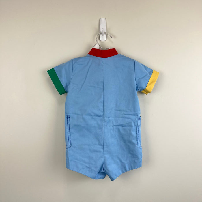 Vintage Applique Safari Shortall Romper 18 Months