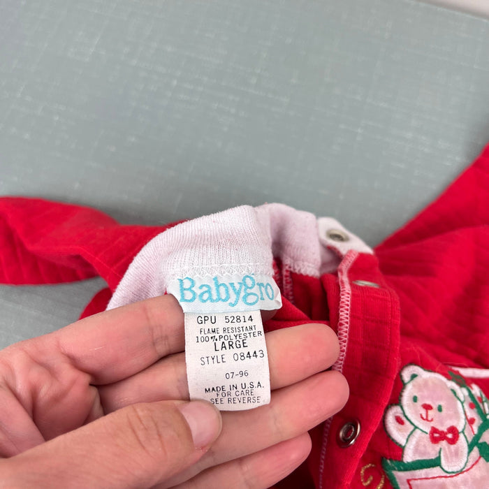 Vintage BabyGro Baby's First Christmas Footie Large USA