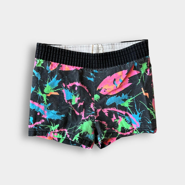 Vintage Black Neon Fish Shorts 3T USA