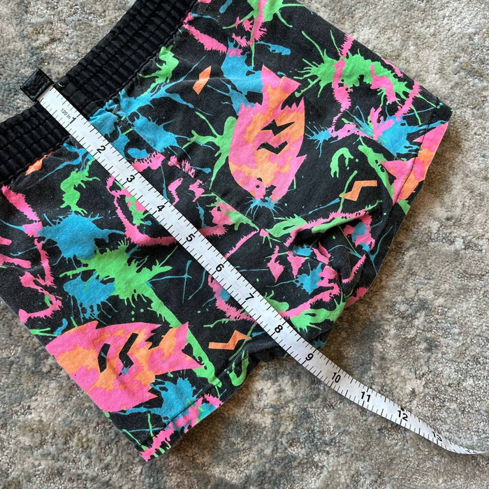Vintage Black Neon Fish Shorts 3T USA