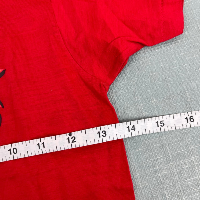 Vintage Bloopers Let's Play Ball Red T-Shirt Large 10-12 USA NWT