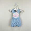 Vintage Blue Bunny Bib Sunsuit Romper Newborn