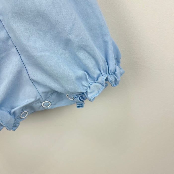 Vintage Blue Bunny Bib Sunsuit Romper Newborn