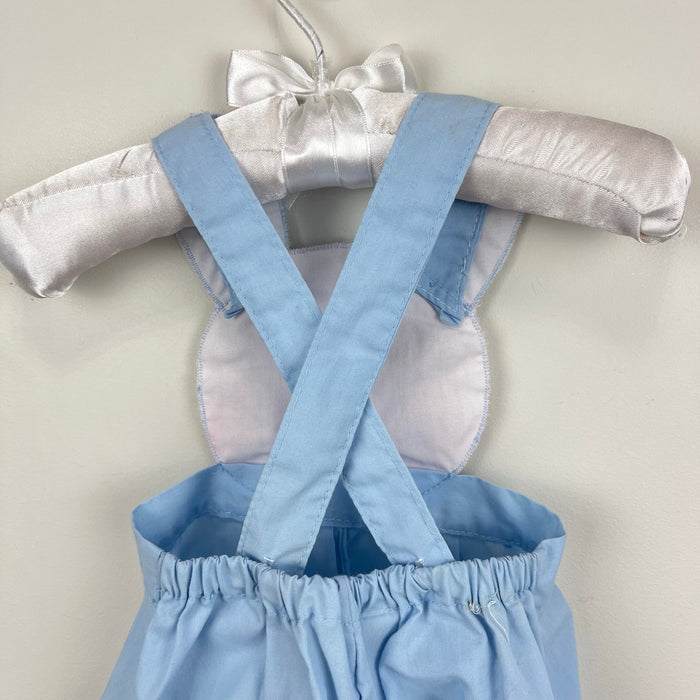 Vintage Blue Bunny Bib Sunsuit Romper Newborn