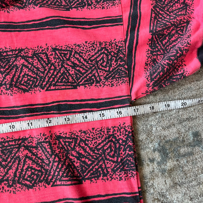 Vintage Body Rags Pink Black Surf T-Shirt Medium 12-14