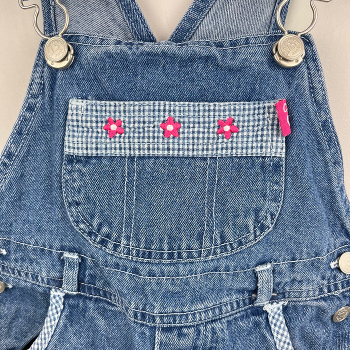 Vintage Canyon River Blues Flower Denim Shortalls 4T