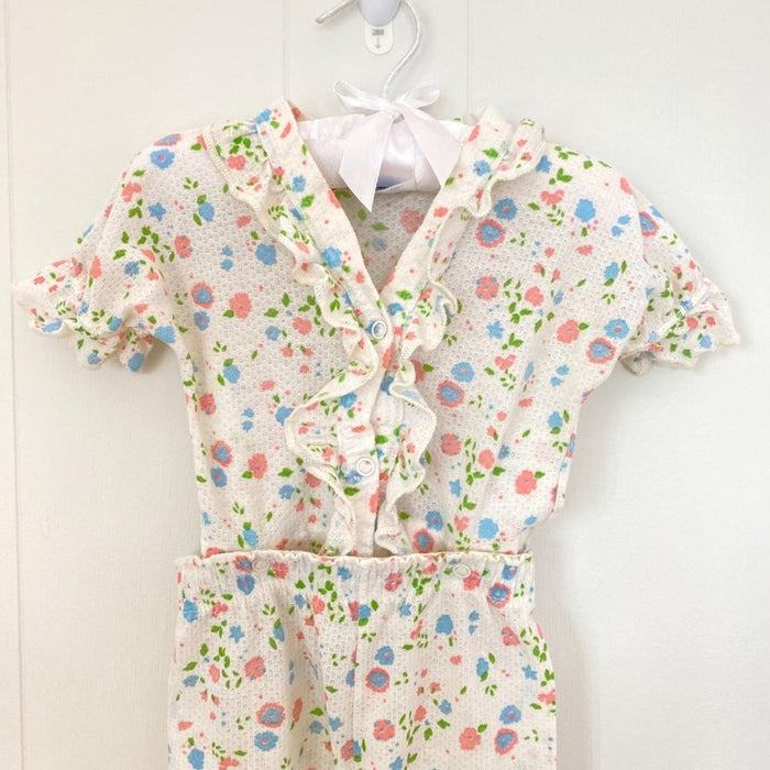 Vintage Carter's White Floral Pajama Set 1 Year