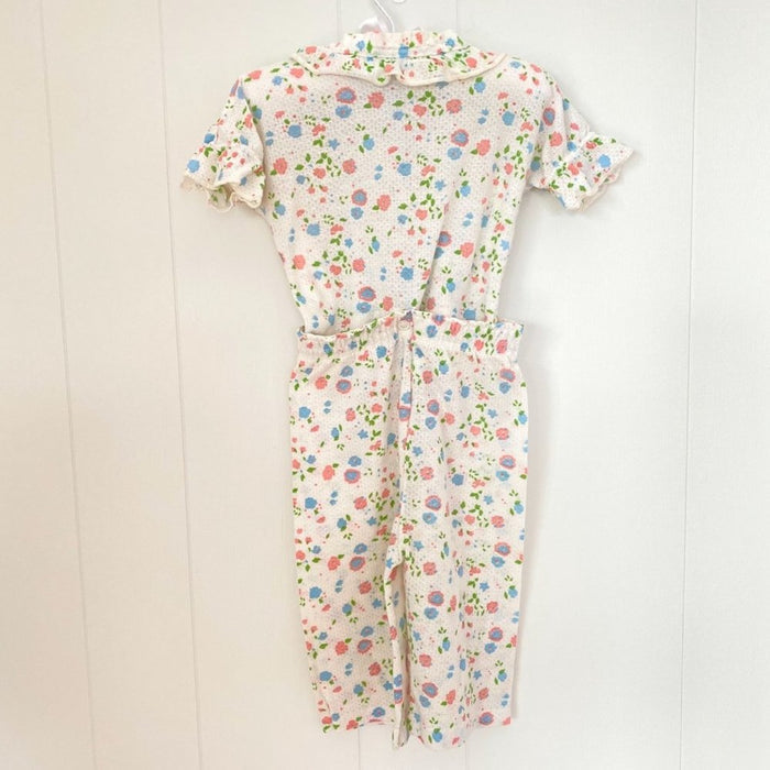 Vintage Carter's White Floral Pajama Set 1 Year