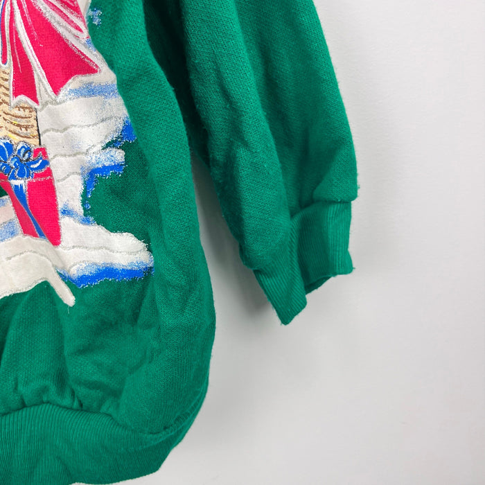 Vintage Classic Blues Christmas Cats Sweatshirt 7/8 USA