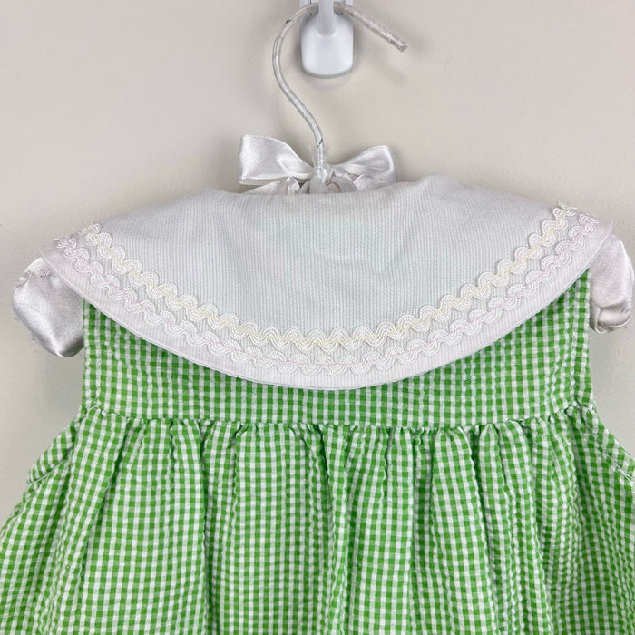 Vintage Cradle Togs Green Seersucker Balloon Butterfly Dress 18 Months