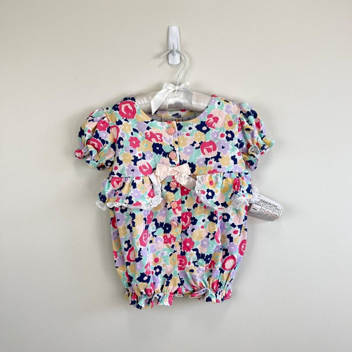 Vintage Cuddle Towne Floral Romper 18 Months NWT