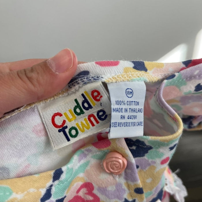 Vintage Cuddle Towne Floral Romper 18 Months NWT