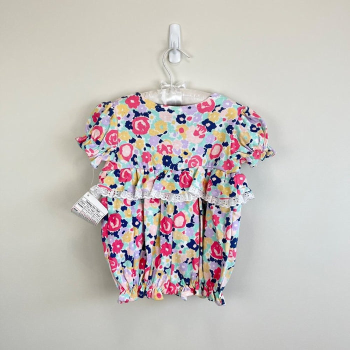 Vintage Cuddle Towne Floral Romper 18 Months NWT